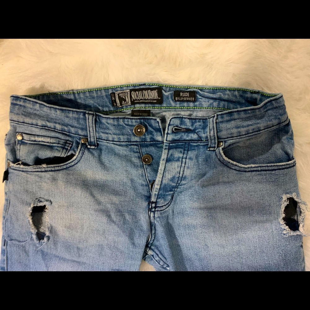 •RUDE by Lip Service retro tri-button jeans• W30 L31 ( 8 )